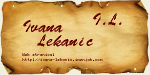 Ivana Lekanić vizit kartica